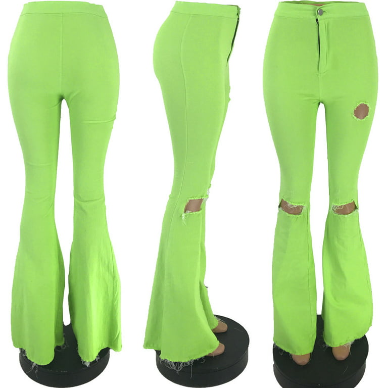 Pgeraug pants for women Solid Elasticity Leggings Bell-bottoms
