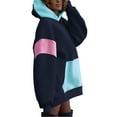 thumbnail image 3 of Seyurigaoka Women Hooded Sweatshirts Contrast Color Casual Loose Long Sleeve Pullover Tops with Pockets Autumn Streetwear, 3 of 7