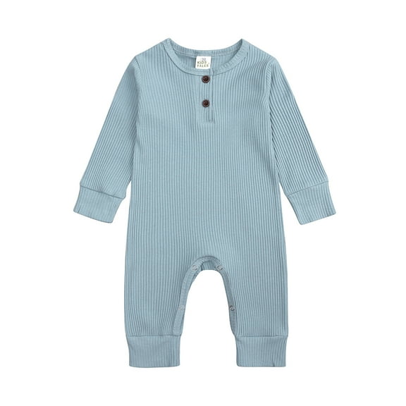 Newborn Boys Girls Jumpsuit Jumpsuit Climbing Suit Long Sleeve Spring and Autumn Solid Color 0-12months