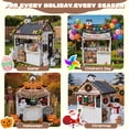 thumbnail image 6 of COCLUB Kids Outdoor Playhouse, 2-In-1 Grocery Store Pretend Play and Backyard Grill Station, Outside Wood Playhouse W/ Play Food Cash Register, Chalkboard and Mailbox for Boys Girls Ages 4-8, White, 6 of 9