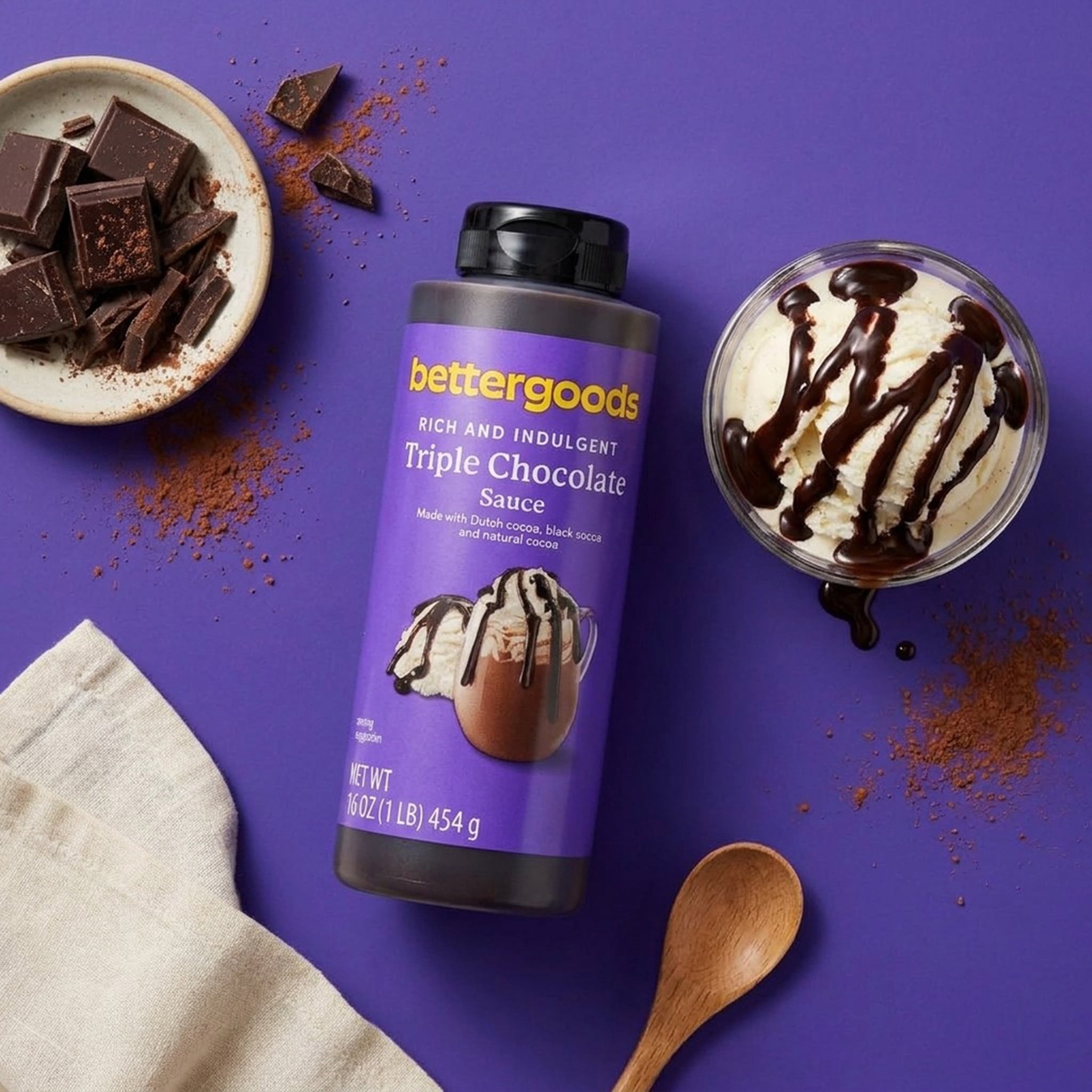 (6 pack) bettergoods Triple Chocolate Sauce, 16 oz
