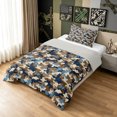 thumbnail image 2 of Manfei Minimalst Mosaic Twin Comforter Sets, Old Fashion Camo Bedding Set, Khaki Blue, Gray Reversible, 2 Pieces, 1 Comforter and 1 Pillowcase, 2 of 7