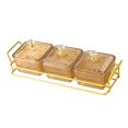 thumbnail image 3 of deevoka Divided Serving Dishes Decorative Appetizer Tray for Home Gatherings Parties 3 Compartments, 3 of 8