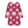 thumbnail image 3 of Generic Girls Ugly Christmas Dresses Crew Neck Snowflake Plaid Graphic Long Sleeve Flared Swing Midi Dress 4-14 Years, 3 of 4