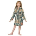 thumbnail image 6 of FORMRS Niños Bathrobe Unisex Hooded Robe Soft Plush Pajamas Sleepwear, Size 7-9T, Flowers Cat, 6 of 7