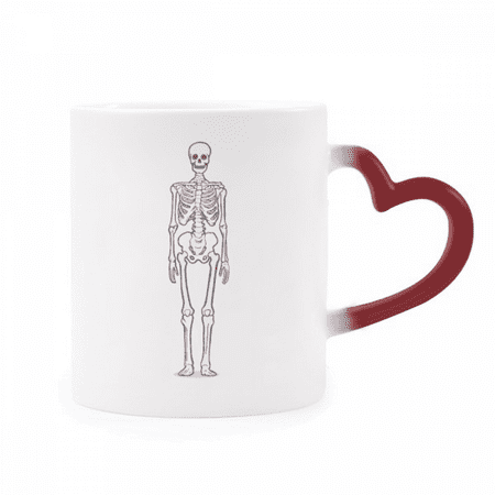 

Human Body Bone Structure Heat Sensitive Mug Red Color Changing Stoneware Cup