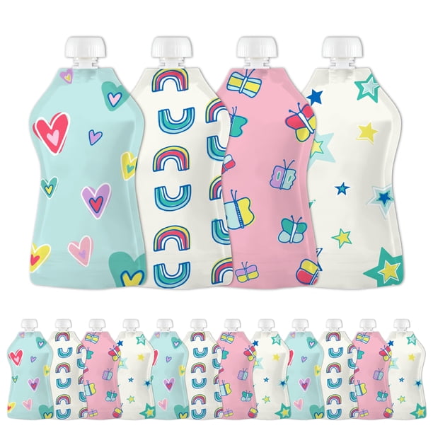 Bolsa para Alimentos Reutilizable SQUOOSHI Libre de BPA 12 Paquetes de 150 ml
