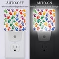 thumbnail image 2 of PhooArto Colorful Dog Paw Pattern Plug in LED Night Light Auto Sensor Dusk to Dawn Decorative Night for Bedroom, Bathroom, Kitchen, Hallway, Stairs, Baby's Room, Energy Saving, 2 of 7