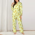 thumbnail image 2 of Vsdgher Bananas Pajamas Set Long Sleeve Sleepwear Womens Button Down Nightwear Pj Sets-Small, 2 of 7