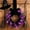 Purple, variant on 9×13.8in Lighted Crescent Moon Grapevine Wreath with Black Roses, Gothic Halloween Door Wall Haunted House Decor, Black
