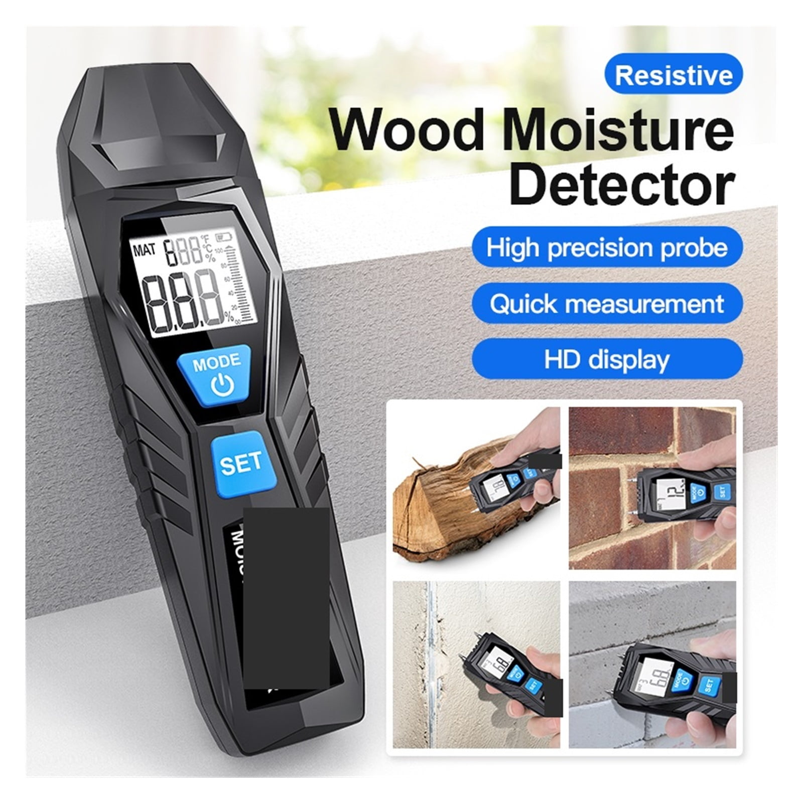 Two Pins Moisture Meter For Wood Digital Timber Damp Detector Portable Humidity Tester Wall Hygrometer Wood Humidity Tester ,Wide Applications