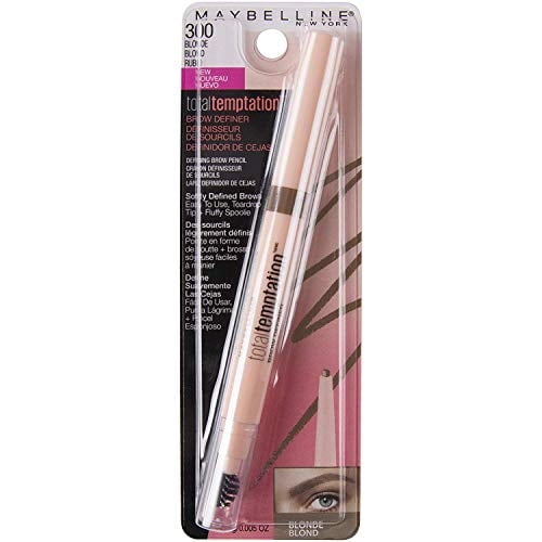 Lápiz Definidor de Cejas Maybelline Total Temptation, Rubio, 2 unidades
