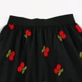 thumbnail image 5 of felwors Women's Cherry Embroidery Tulle Midi Skirt - High Waisted Flared A-Line Skirt for Party, Casual, Summer (Black, XXXXL), 5 of 8