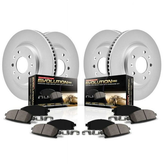 PowerStop Front and Rear Geomet Coated Brake Rotor and Pad Kit Fits: MAZDA Select Models CRK5804