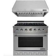NXR 36" Stainless Steel Gas Range with 5.5 cu. ft. Convection Oven & Under Cabinet Hood Bundle SC3611 RH3601