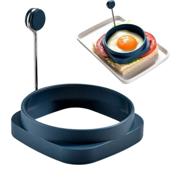 Juaoua Silicone Dual Shape Egg Rings,Egg Mold Double Sided Fryer for Round and Square Egg,Non-stick Integrated Egg Shaper,Reusable Breakfast Kitchen Gadget for Fried Eggs,Pancakes & Sandwiches