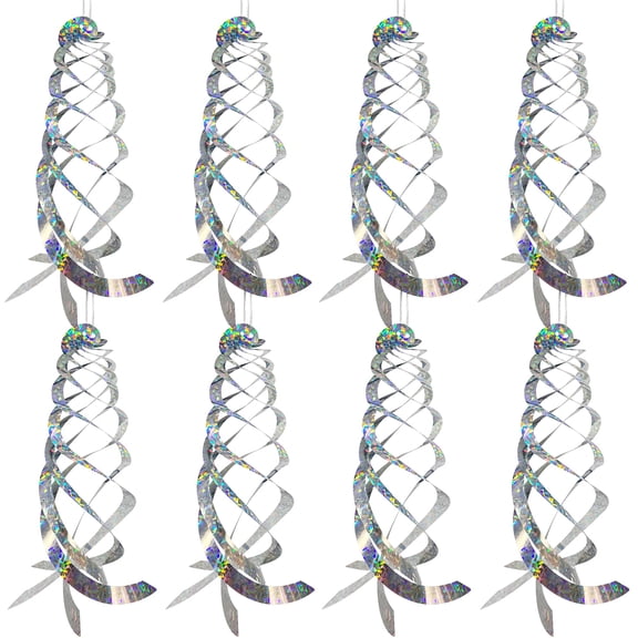 Ebaokuup 8 Pcs 15.8" Hanging Bird Deterrent Spiral Reflectors for Garden Pool