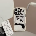 thumbnail image 3 of Cute Panda Back Silhouette Letters Clear Soft  for iPhone Case (White,iPhone 12), 3 of 6