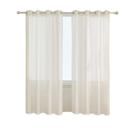 Subrtex 2 Faux Silk Semi Sheer Window Elegance Curtains Drape
