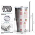 thumbnail image 3 of 30oz Pioneer Flower Floral Print Pattern Tumbler, Double Wall Vacuum Insulated Cup, BPA-Free Leak Proof Lid & Reusable Straws, Hot 12h, Cold 34h, 3 of 6