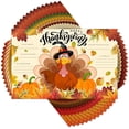 thumbnail image 1 of 25 Pieces Fall Leaves Happy Thanksgiving Placemats Disposable Paper Table Mats Thanksgiving Decor Table Mats Placemats Autumn Maple Leaves Place Mats 11 x 17 Inch for Kids (Turkey), 1 of 7