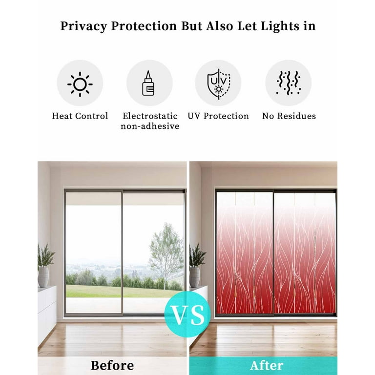 Raamsticker Privacy Window Film, Vinyl Glass Film, Zelfklevende Decor Glass Sticker for Door Home Office, Heat Control UV Blocking Privacy raamfolie ( Color : G, Size : 75x200cm
