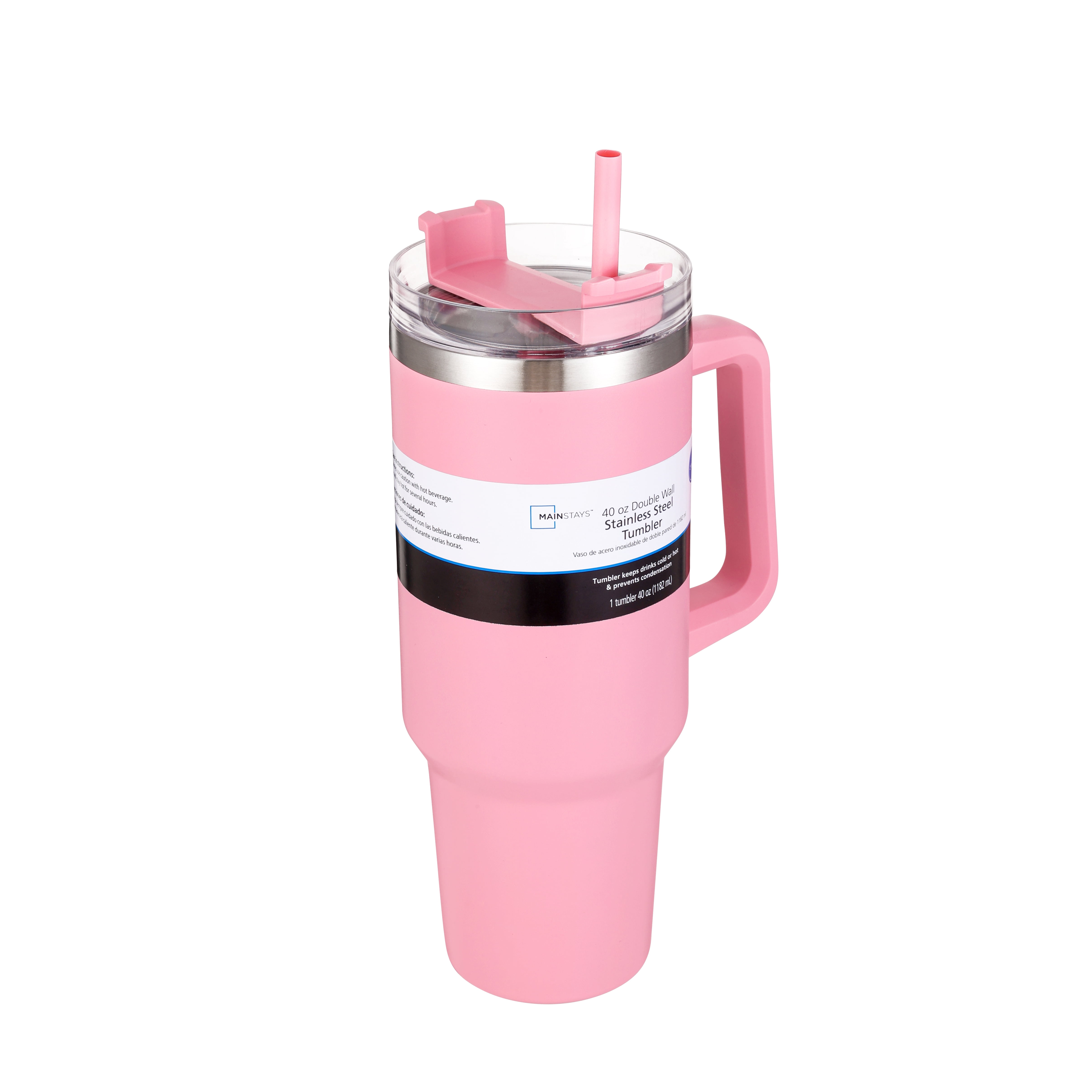 Mainstays 40 oz Pink Stainless Steel Double-Wall Insulated Tumbler