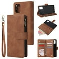 thumbnail image 1 of For Samsung A51 Case Smartphone Shell Precise Cutouts Zipper Closure Wallet Design Overall Protection Phone Cover Brown, 1 of 5