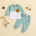 thumbnail image 2 of TOWED22 Toddler Baby Boy Clothes Color Block Long Sleeve Sweatshirt Tops + Pants Fall Winter Outfits 2 Piece Set, 2 of 9