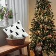 thumbnail image 6 of Anhility Christmas Throw Pillow Covers 18x18 in 3D Christmas Tree Pillow Pattern Square Case Plush Faux Fur Soft Cozy Cover for Christmas December Holiday Cushion Cover, Black, 6 of 6