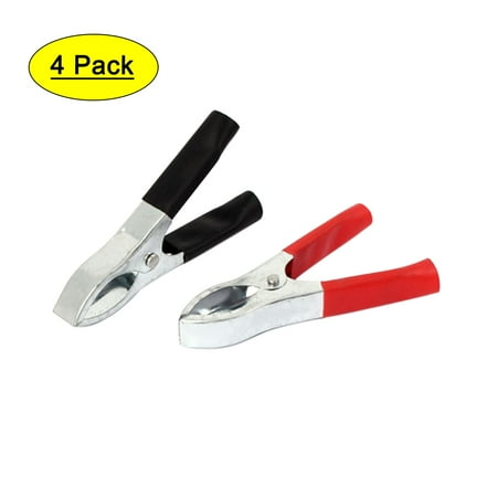 

Insulated Rubber Coated Handle Electric Battery Alligator Clip Clamp 4pcs