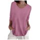 thumbnail image 1 of Jerséis de mujer con cuello en V y manga 3/4 - Jersey holgado - Tops informales de primavera/otoño, 1 of 5