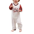 thumbnail image 2 of Family Matching Christmas Pajamas, Baby Romper/Letter Snowflake Pattern Long Sleeve Tops and Plaid Pants Sleepwear Set, 2 of 5