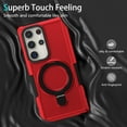 thumbnail image 4 of Dteck for Samsung Galaxy A24 4G Case with Invisible Built in Stand & Ring Holder,Military Grade Drop Protection Shockproof Hybrid Case for Samsung Galaxy A24 4G,Red, 4 of 7