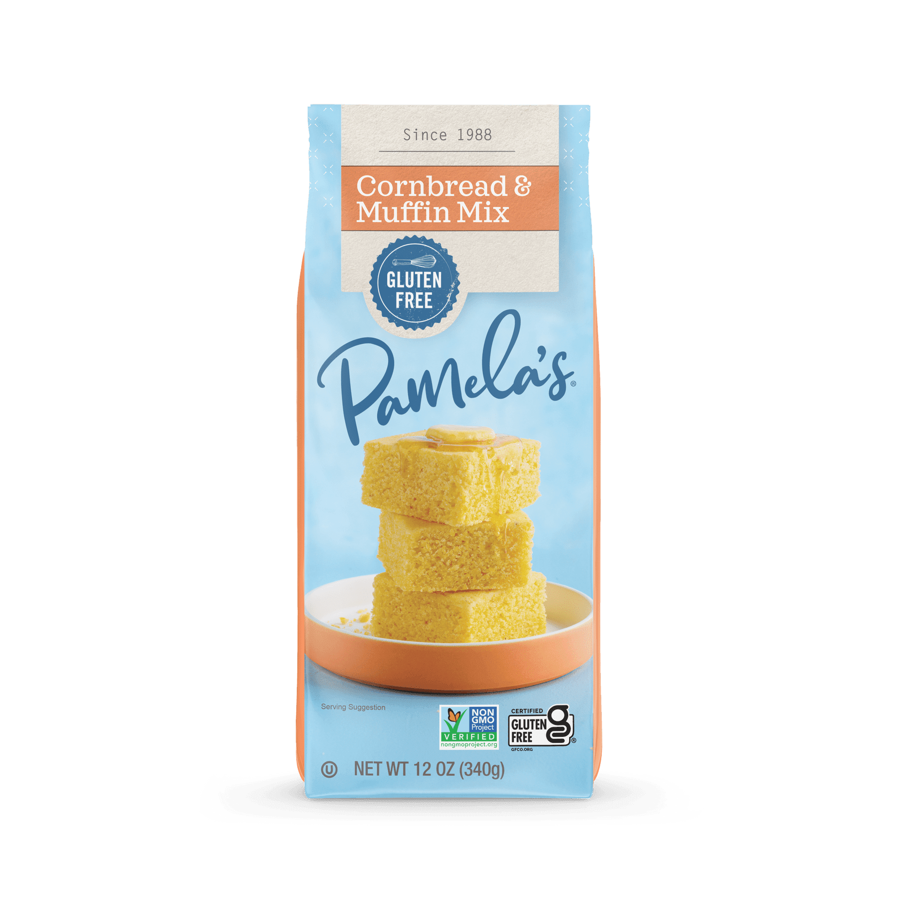 (3 pack) Pamela’s Gluten-Free Cornbread and Muffin Mix, 12 oz Bag