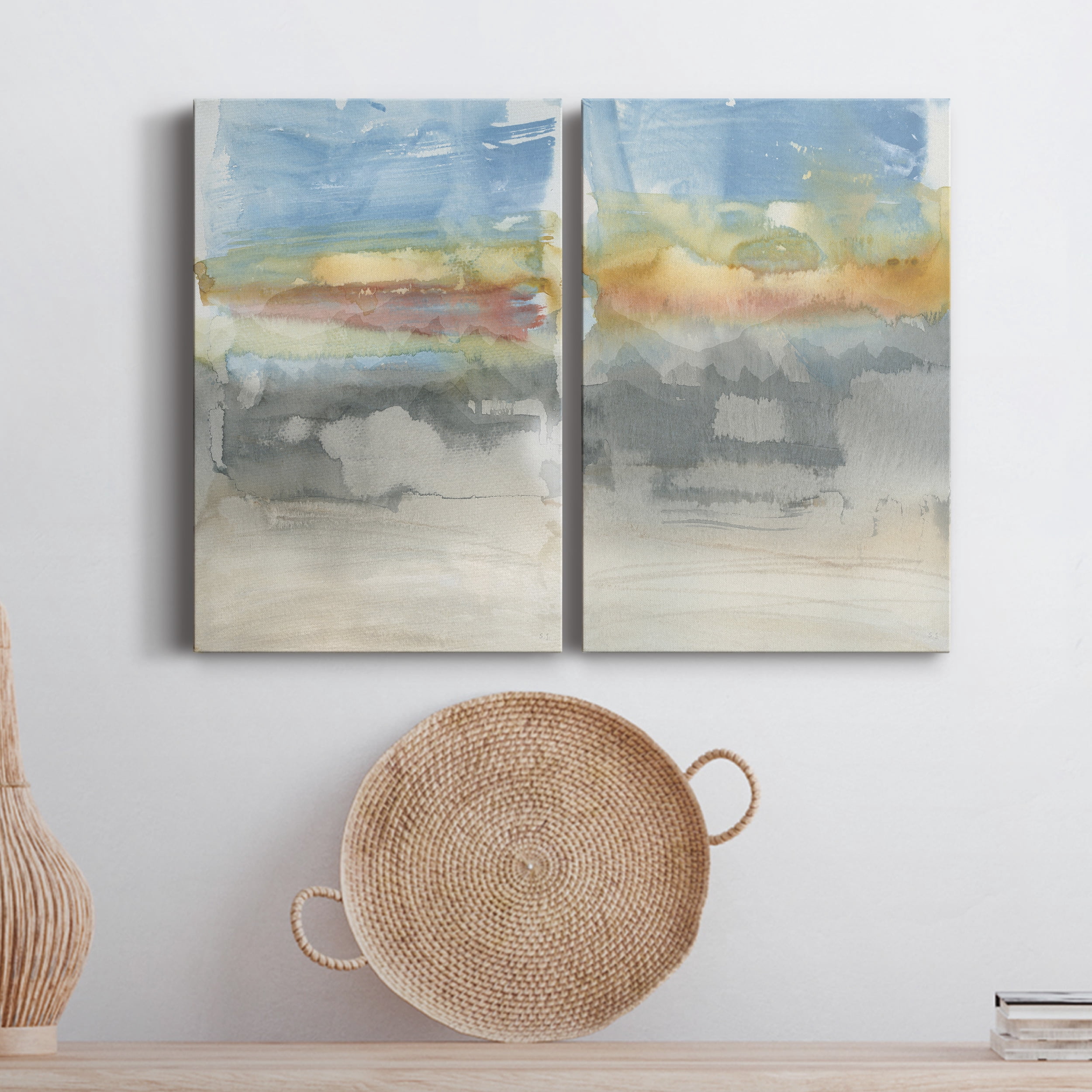 High Desert Sunset I Premium Gallery Wrapped Canvas - Ready to Hang - Set of 2 - 18 x 27 Each