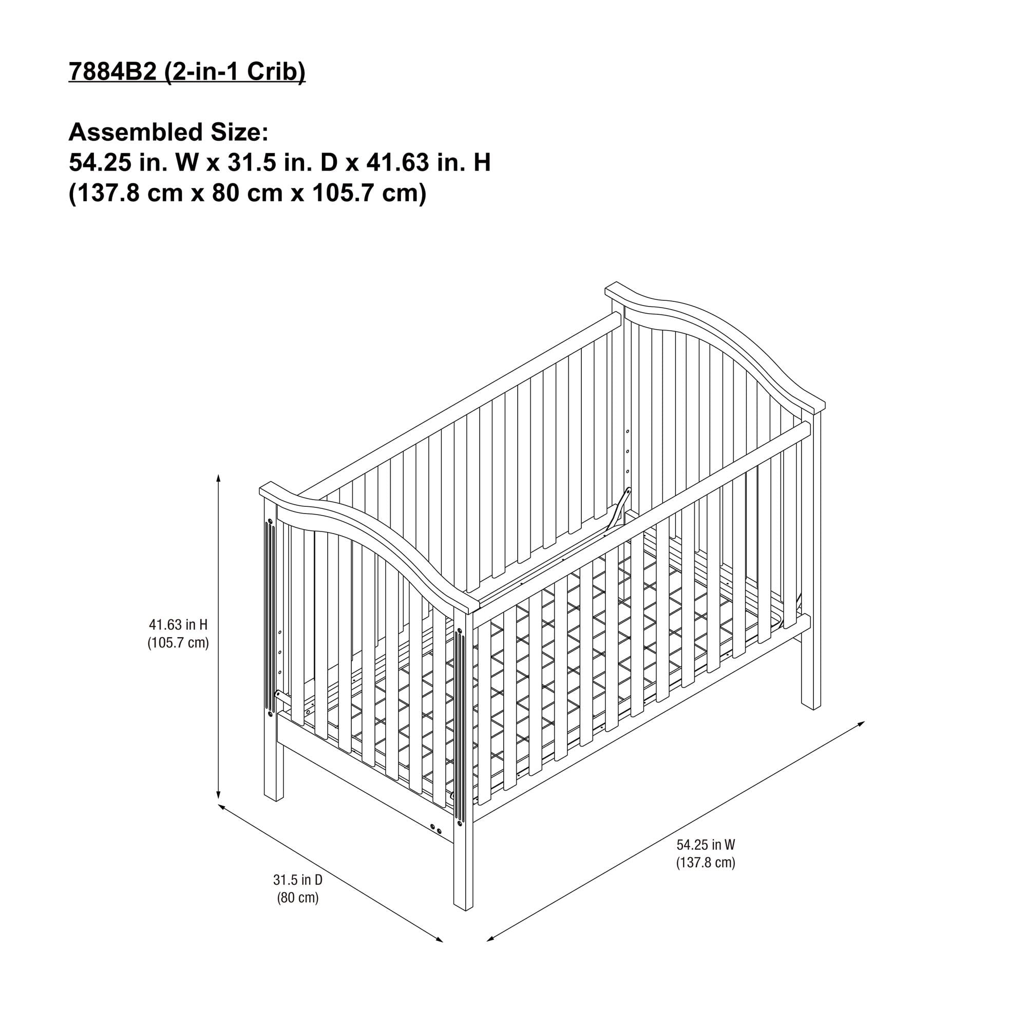 standard baby crib dimensions