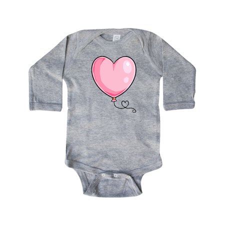 

Inktastic Pink Balloon Heart Gift Baby Boy or Baby Girl Long Sleeve Bodysuit