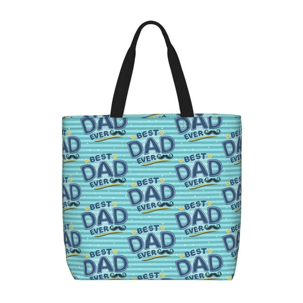 Easygdp Best Dad Ever Bolsa Tote para Mujer, Bolso de Hombro para Trabajo, Playa, Viajes, Compras y Supermercado