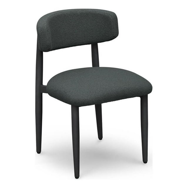 Pemberly Row Contemporary Black Textured Outdoor Dining Side Chair