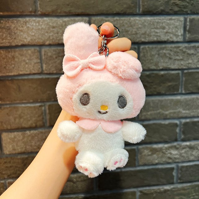 LLavero de muñeco de peluche de Hello Kittys, Kawaii, Sanrio, Kuromi, My Melody, colgante de dibujos animados, accesorios, juguetes, regalos de Navidad para niñas3 Fivean Toy model