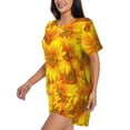thumbnail image 2 of Lsque 3D Sunflowers Women's Short-Sleeved Pajama Set - 2 Piece Soft and Lightweight Sleepwear Set-4X-Large, 2 of 9