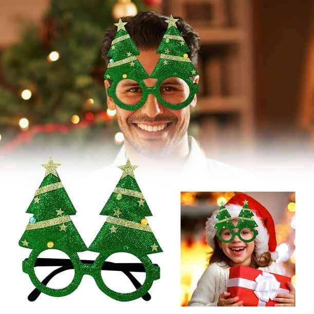 Gafas de fiesta navideñas para adultos, decoración navideña, accesorios para fotos, montura de gafas.