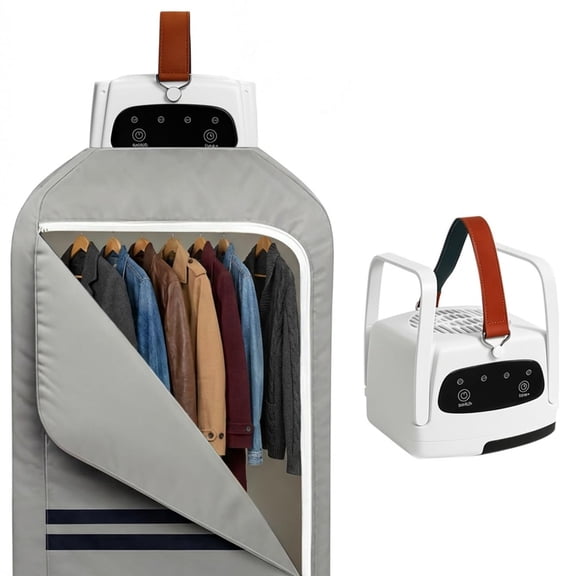 Portable Clothes Dryer, Mini Dryer for Clothes, Travel Small Cloth Dryers for Apartment, RV, Hotel, 140°F 300W Fast Electric Cloth Dryers with Adjustable Timer, Hold 7 Clothing(Gray)