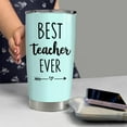 thumbnail image 6 of Teacher Tumbler - Best Teacher Ever Travel Coffee Mug Appreciation Gift for Teachers - 20oz Stainless Steel Tumblers Awesome Gifts for Birthday, Christmas, Graduation Day, Back To School, 6 of 6
