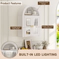 thumbnail image 4 of S-HOME Wall Mounted Arched Cabinet with Glass Doors, Adjustable Shelves in for Bathroom or Laundry Room，White, 4 of 10