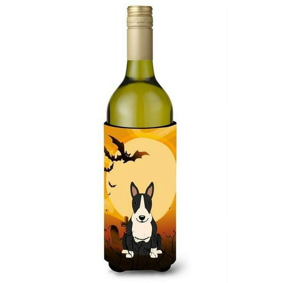 Halloween Bull Terrier Black & White Wine Bottle Beverge Insulator Hugger