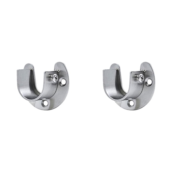 Torch 2Pcs Stainless Steel Shower Curtain Rod Holders, 1.6x1.4 inch Heavy Duty Closet Rod Holders, 19mm Diameter Shower Rod Holder, Closet Rod Support, Silver