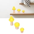 thumbnail image 4 of M Buder Wooden Mushroom Decor 3 Pcs Set Cute Desktop Figurines Yellow Colorful Ornaments for Home Office Living Room Nursery Decoration 2.87 inches / 7.3 cm Tall Crafted Art Knick-Knacks, 4 of 9