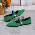 thumbnail image 5 of Green Ladies Slip-On Moccasins Flocked Surface Soft Sole For Indoor And Outdoor Use, 5 of 9